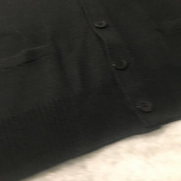 St. John Cardigan Sweater Womens XL Black Button Front V Neck Knit Pockets Long - Picture 11 of 12